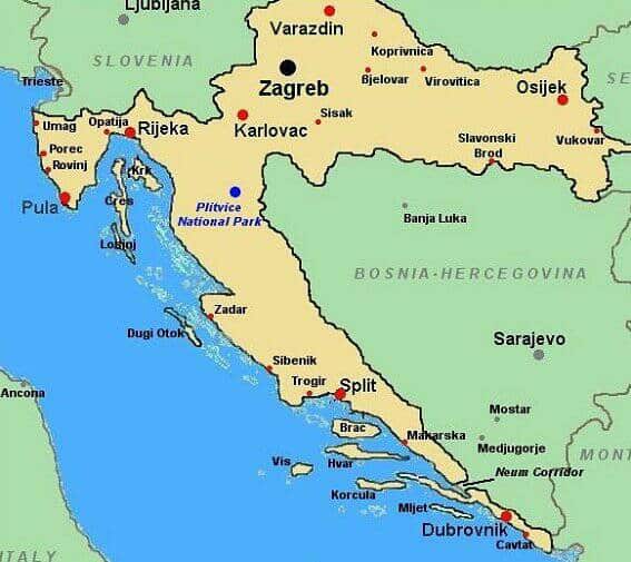 hrvatska osnovna karta