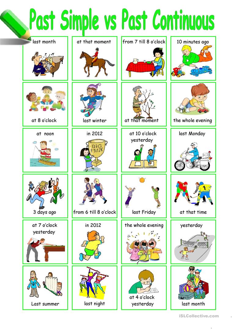 Esl Past Continuous And Past Simple Activities